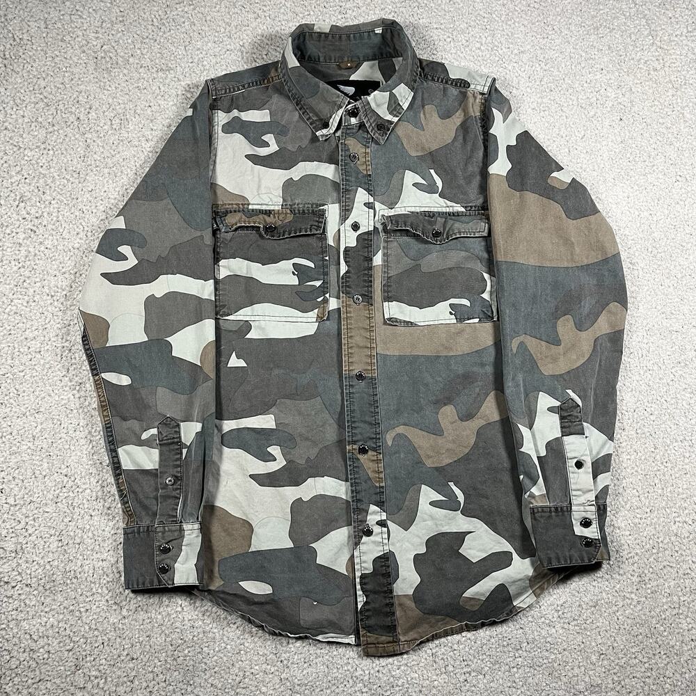 Saint Unbreakable Shirt Mens M Camo Button Down Long Sleeve Cotton Casual